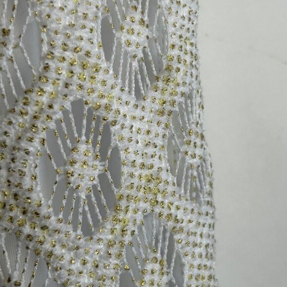 Lilly Pulitzer Size Small Dress Marquette White /Gold Tassel Trim Crochet Lace - Picture 8 of 9
